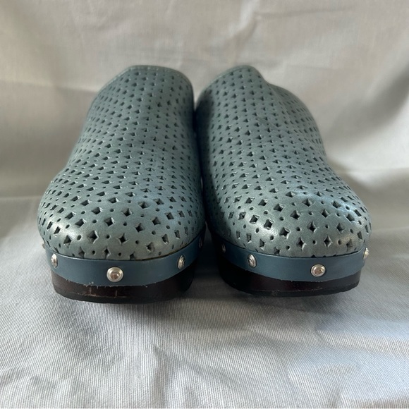 Adidas Rockport‎ Blue Leather Clogs Adiprene Comfort Vintage Style Women’s 8 - Picture 3 of 9